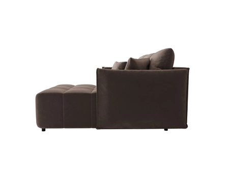 Rohová sedací souprava s funkcí spaní Oroso světle hnědá pravá rohová sedací souprava měkká sametová tkanina s hydrofobním potahem nádoba na lůžkoviny