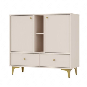 Zásuvková komoda Kioto I 100 cm béžová moderní design kovové doplňky ve zlaté barvě originální design komoda