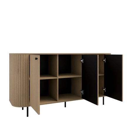 Komoda Ovalio 165 cm dub cremona minimalistický tvar komody do obývacího pokoje stylový oválný tvar ozdobné frézování na korpusu