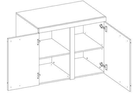Komoda Rene 97 cm v bílé barvě Moderní design nábytku Hrany komody jsou povrchově upraveny speciální dýhou ABS