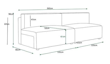 Rozkládací pohovka Brandon XL v barvě slonové kosti moderní design a rozsáhlá funkčnost trojrozměrná tkanina s výraznými pruhy