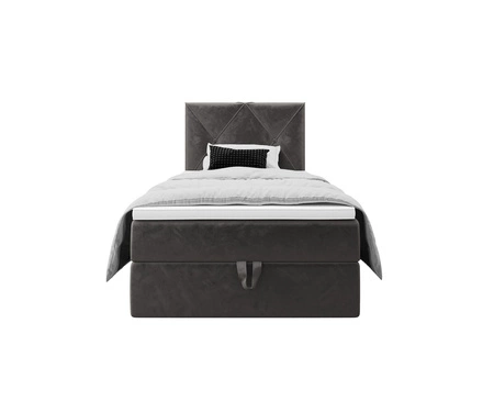 Kontinentální postel Arvada 120x200 šedá v moderním skandinávském stylu s čalouněným čelem postel s úložným boxem