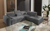 Rohová sedací souprava s funkcí spaní Cetara VII šedá pravostranná vysoce kvalitní rohová sedací souprava do obývacího pokoje s pohodlným posuvným opěradlem