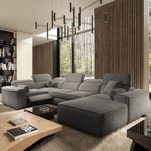 Rohová sedací souprava s funkcí spaní Viano IV Lux šedá pravé provedení rohová sedací souprava s výsuvnou podnožkou velký úložný prostor na lůžkoviny