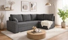 Rohová sedací souprava s funkcí spaní Nofi tmavě šedá pravý roh moderní design jednoduchý a stylový design, který se hodí do každého interiéru