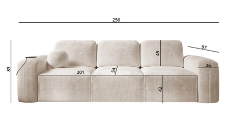 Pohovka s funkcí spaní Arbon béžová pohodlná a stylová pohovka do obývacího pokoje měkká plyšová látka dodává jedinečný charakter