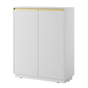 Komoda Imperial vysoká 104 cm bílá elegantní stylová komoda s jedinečným charakterem s frézovanými čely a zlatými úchyty