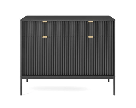 Černá zásuvková komoda Lovro 104 cm moderní design potěší milovníky osobitých interiérů