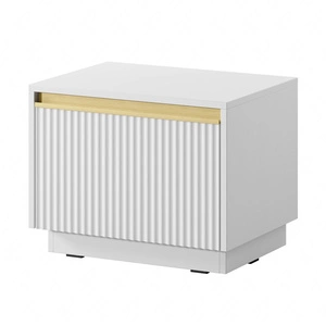 Imperial noční stolek se zásuvkou bílý s možností zavěšení módní skříňka do ložnice s elegantním frézovaným čelem