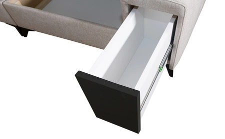 Rohová rozkládací pohovka s funkcí spaní Bolmso XI mint levá strana stylový design rohová rozkládací pohovka se zásuvkou a kontejnery na lůžkoviny