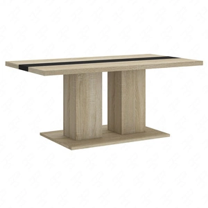 Konferenční stolek Salem světlý dub sonoma / černý moderní designový nábytek odolný proti rozlití horní desky