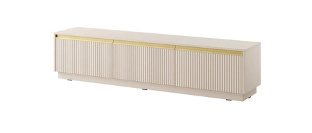 RTV skříňka Imperial 180 cm béžová s možností zavěšení stylové frézované čela zdobené zajímavými úchyty