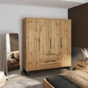 Šatní skříň Halle S 191 cm dub wotan Stylová designová šatní skříň do ložnice nebo šatny v loftovém stylu úchyty na hranách prostorné zásuvky