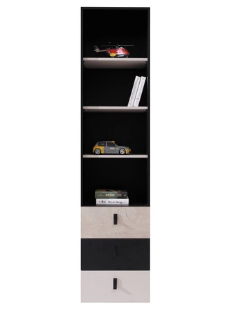 Nábytková sestava Niko černá / dub / béžová ideální do dětského nebo studentského pokoje v módním stylu