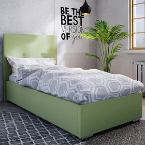 Čalouněná postel Burgos 90x200 mint s moderním čelem ideální do pokoje pro mladé nebo malé ložnice
