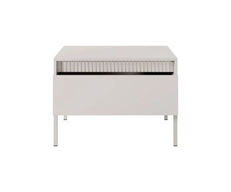 Nábytková sestava Sesti béžová moderní a originální designová nástěnná skříňka zajímavá kombinace drážkování s hladkými push-to-open čely