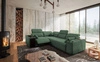 Rohová pohovka s funkcí spaní Tesalia II Lux mint levá pohodlná rohová pohovka s posuvným opěradlem a výsuvnou podnožkou