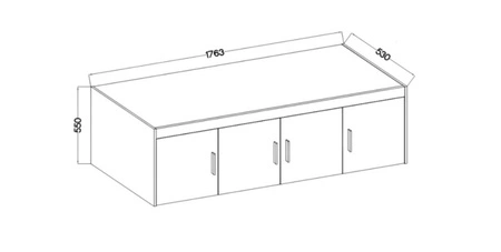Nástavec na skříň Rene 176 cm béžová písková funkční skříň zvětšuje úložný prostor pro boty oblečení a doplňky