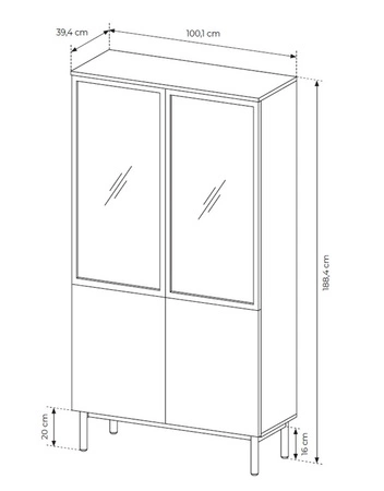 Skříňka Clovis 100 cm černá / dub evoke moderní skříňka stylové provedení obývacího pokoje systém push to open
