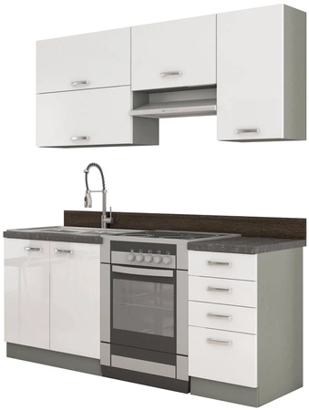 Sada kuchyňského nábytku Bianka 180 cm lesklá čela jedinečný styl skříněk bude ladit s interiérem každé kuchyně