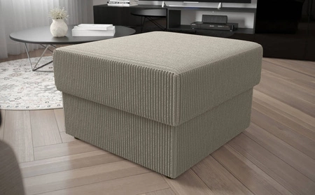 Fogu puf slonová kost stylový designový puf ideální pro doplnění interiéru měkká manšestrová tkanina s výraznými pruhy
