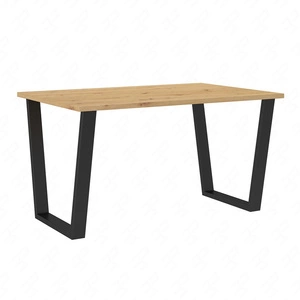 Stůl Woburn 138x90 cm řemeslný dub / černá jednoduchá forma nábytku obohacená stylovými černými nohami v loftovém stylu odolná proti rozlití deska