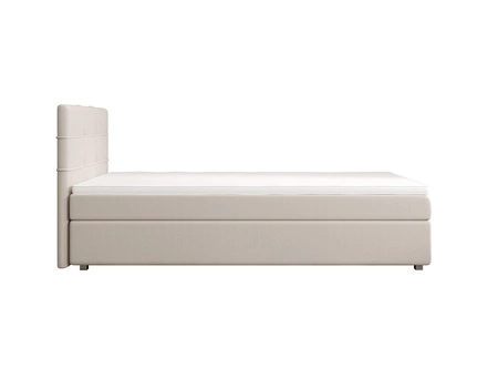 Kontinentální postel Fresno 100x200 béžová v moderním skandinávském stylu s čalouněným čelem postele s úložným boxem