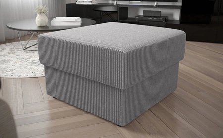 Fogu puf šedý jasan stylový designový puf ideální pro doplnění interiéru měkká manšestrová tkanina s výraznými pruhy