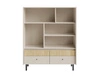 Knihovna Cappo 104 cm pískově béžová / olejovaný dub Stylová knihovna se zásuvkami na stabilních kovových nohách