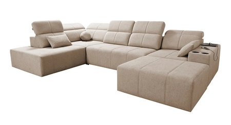 Rohová sedací souprava s funkcí spaní Tesalia VI šedý jasan pravá Moderní a pohodlná rohová sedací souprava s funkcí posuvného opěradla