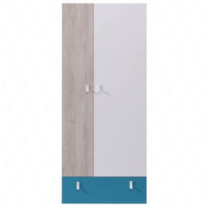 Šatní skříň Niko 80 cm bílá / dub / mořská ideální do pokoje pro mladé funkční šatní skříň se zásuvkou