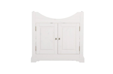 Umyvadlová skříňka Romantic 85 cm bílá elegantní skříňka ze dřeva kovové úchyty ideální pro koupelny v klasickém stylu