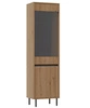 Skříňka Osaka 56 cm dub evoke/černá elegantní skříňka do obývacího pokoje s minimalistickým designem vkusné rýhované čelo tvrzené sklo