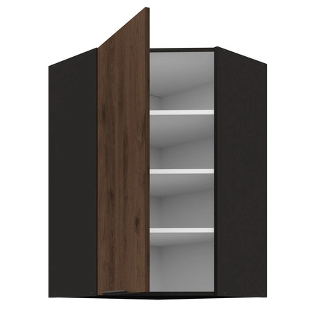 Brianza rohová kuchyňská nástěnná skříňka 60x60 GN-90 1F kovová hrana úchytka skříňka odolná proti vlhkosti a poškození