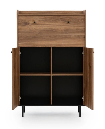 Komoda Apallo 90 cm brandy dub castello originální design vysoké horní ráfky baru na kovových nohách