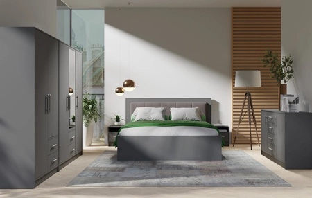 Noční stolek se zásuvkou Caspe antracit je funkční kus nábytku v nadčasovém designu ideální noční stolek do ložnice