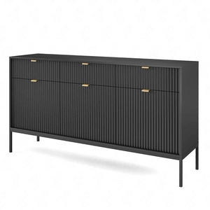 Černá zásuvková komoda Lovro 154 cm moderní design potěší milovníky osobitých interiérů