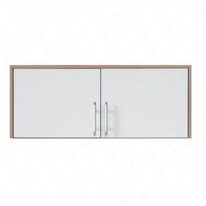 Nástavec na skříň Caspe 100 cm dub sonoma světlý / bílá moderní design ABS povrchová úprava a hliníkové úchytky