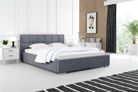 Čalouněná postel Costa 180x200 šedá stylová postel s úložným prostorem na lůžkoviny pohodlný podhlavník zaujme svým elegantním designem