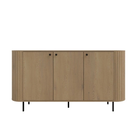 Komoda Ovalio 165 cm dub cremona minimalistický tvar komody do obývacího pokoje stylový oválný tvar ozdobné frézování na korpusu