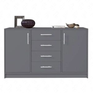 Komoda Caspe 140 cm antracitová moderní designový nábytek Hrana komody je opatřena speciální dýhou ABS