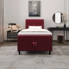 Vínová kontinentální postel Melba 90x200 v moderním skandinávském stylu s čalouněným čelem postele s úložným boxem