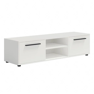 RTV skříňka Maxione 150 cm bílá jednoduchý design TV skříňka s policí minimalistický a univerzální design