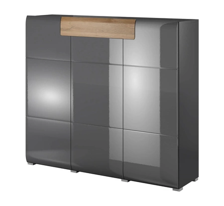 Komoda Toledo 147 cm antracit / antracit lesk / dub vnuk Funkční nábytek do obývacího pokoje nebo jídelny