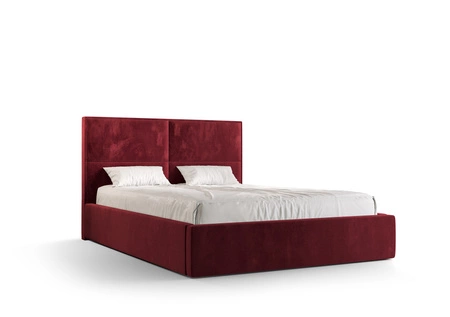 Čalouněná postel Aphrodite 140x200 s úložným boxem bordó v moderním skandinávském stylu s pohodlným čelem