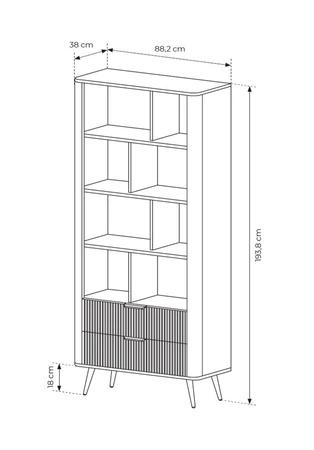 Nábytková sestava Lante béžové designové drážkování na čelech nábytku kovové úchytky na hranách a vysoké šikmé nohy