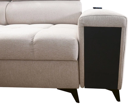 Rohová sedačka s funkcí spaní Bolmso IX zelená levá pohodlná rohová sedačka do obývacího pokoje se zásuvkovými kontejnery na lůžkoviny stylový design