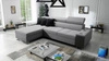 Rohová sedací souprava s funkcí spaní Dafni šedá levostranný výplet pohodlí a funkčnost pro každodenní relaxaci