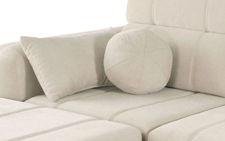 Rohová sedací souprava s funkcí spaní Cetara šedý jasan levá stylový design pohodlné posuvné opěrky zad nastavitelné opěrky hlavy