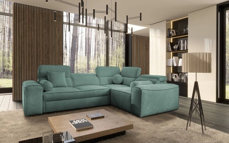 Rohová sedací souprava Viano II s funkcí spaní patina Pravá designová rohová sedací souprava, která se skvěle hodí do moderních interiérů